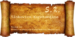 Sinkovics Konstantina névjegykártya